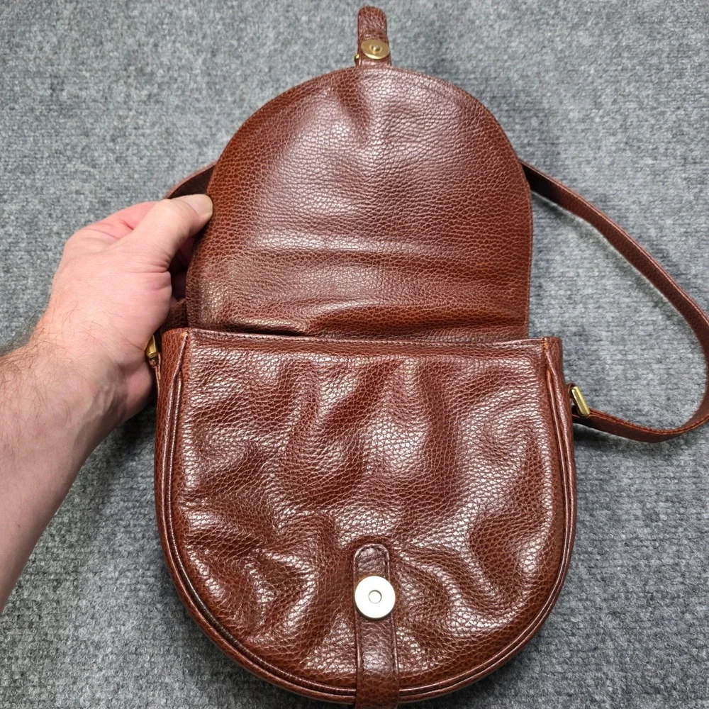 Vintage Nordstrom Leather Saddle Bag Equestrian Print Crossbody Purse NOS NWT‎